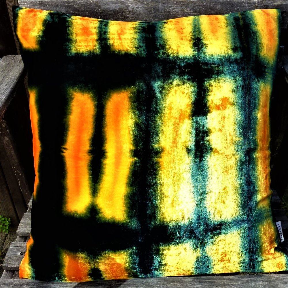 Handmade, Boho Silk Velvet Pillow.19"X19"